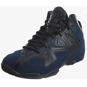 Nike LeBron 11 EXT Blue Denim Black Leather Sneakers Size 13